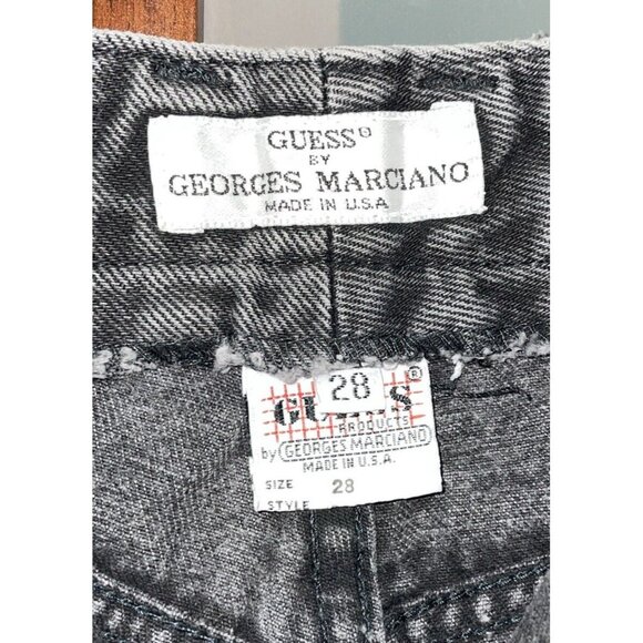 Guess By Georges Marciano Vintage 80s Denim Jeans USA Black Acid Wash Size 28x26 - Picture 5 of 9